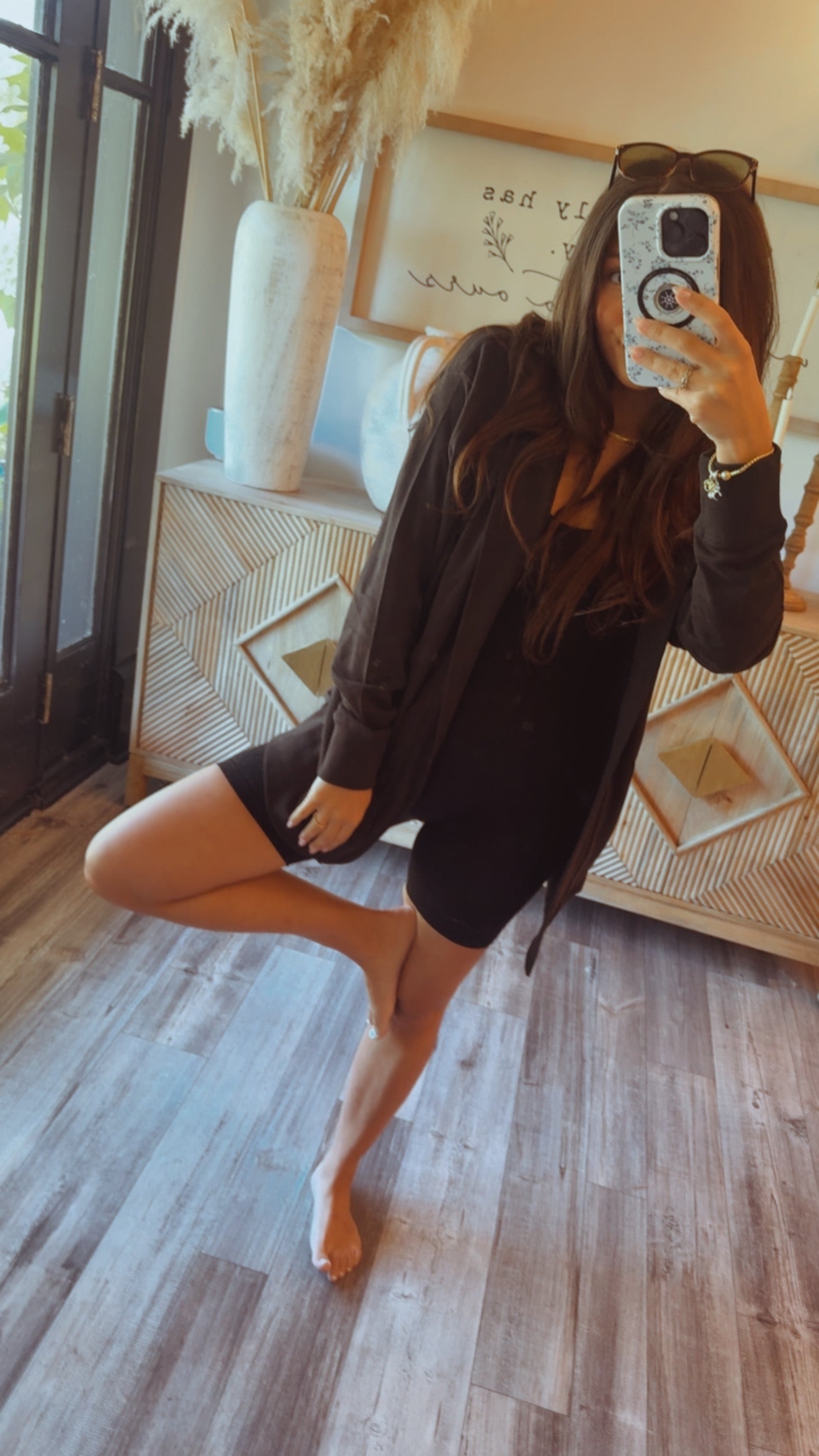 Chic Sporty Black Wrap Cardigan