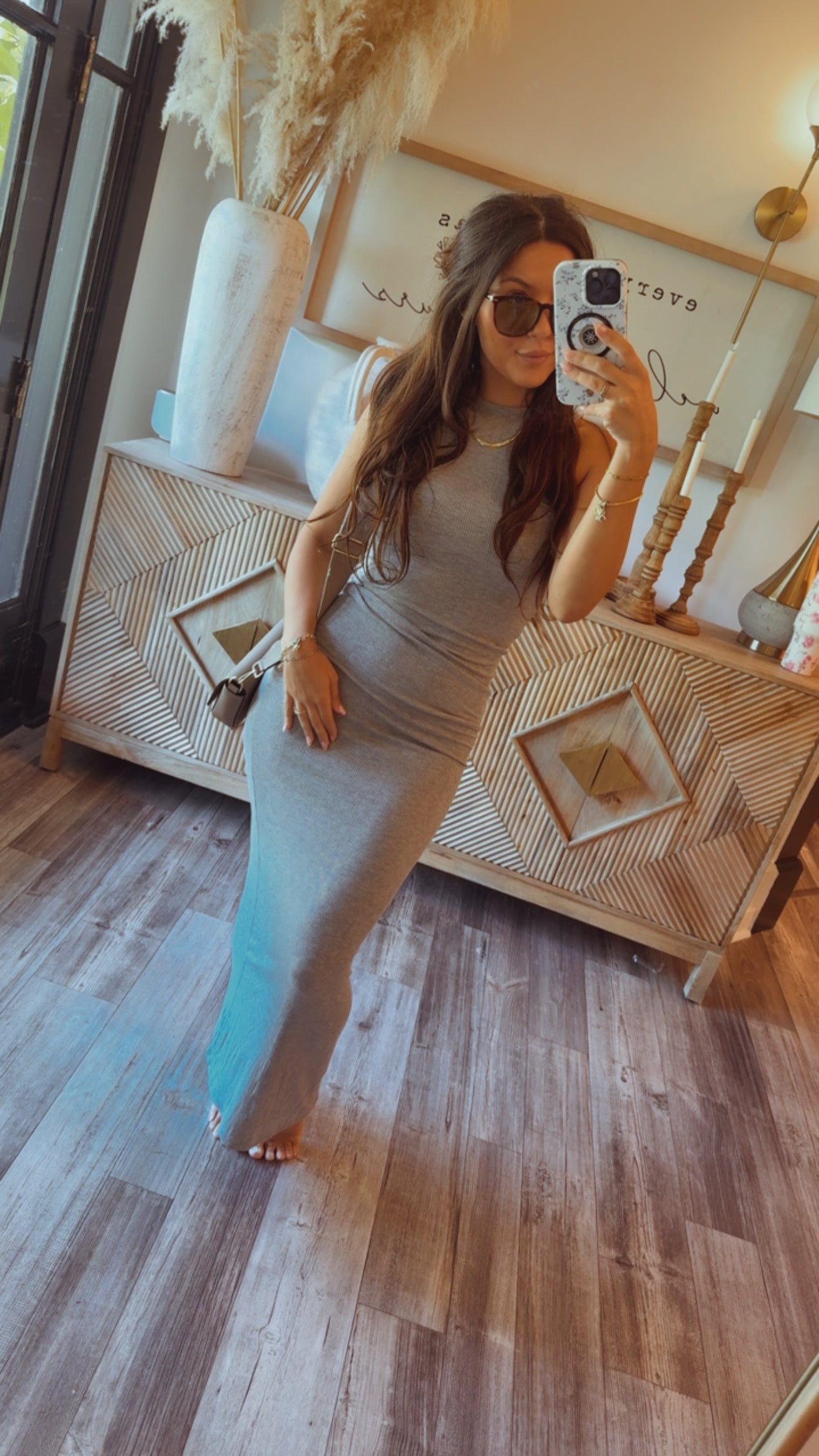 Heather Grey Loose Fit Comfy Dress