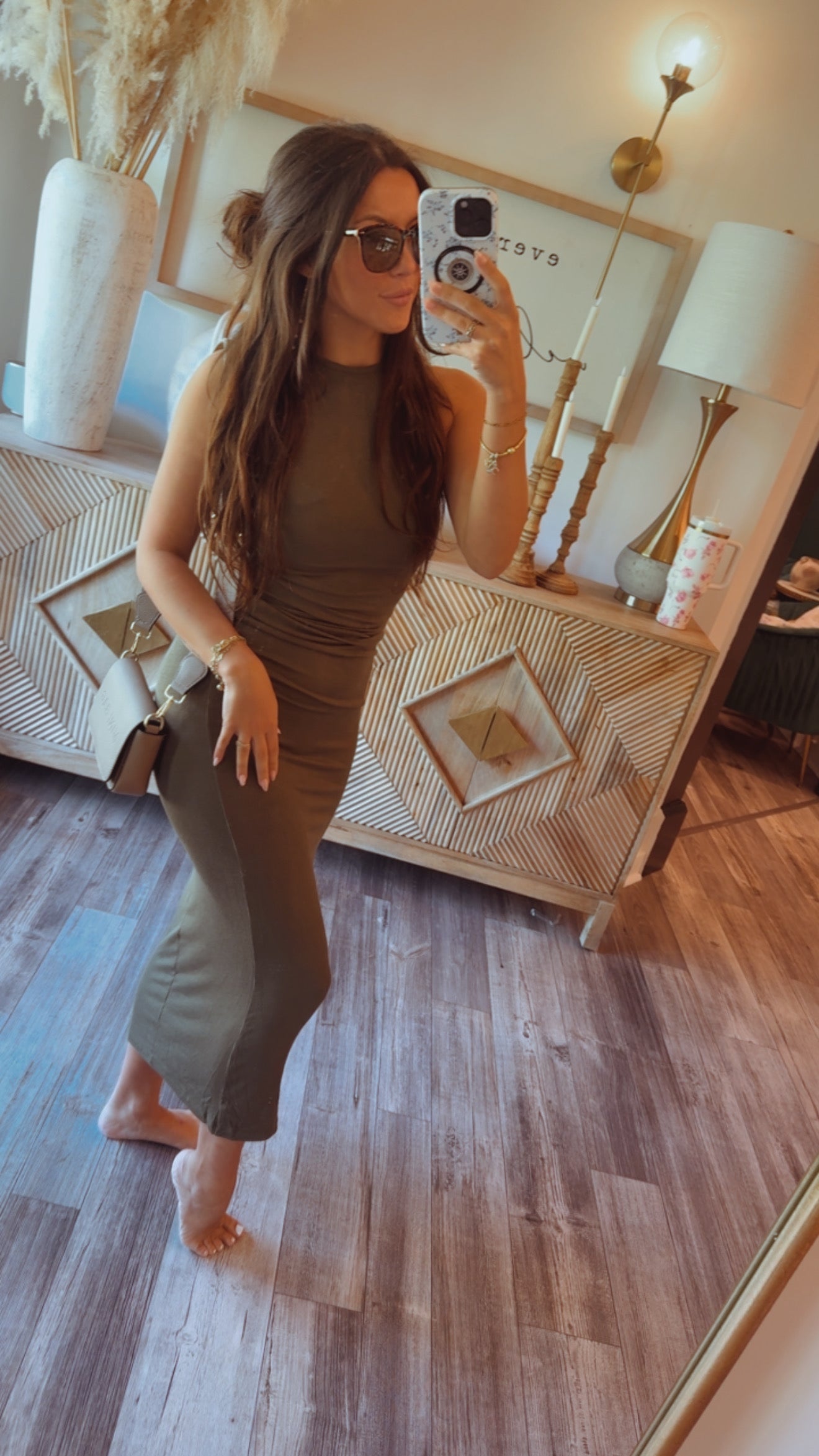 Ivy Green Grey Loose Fit Comfy Dress
