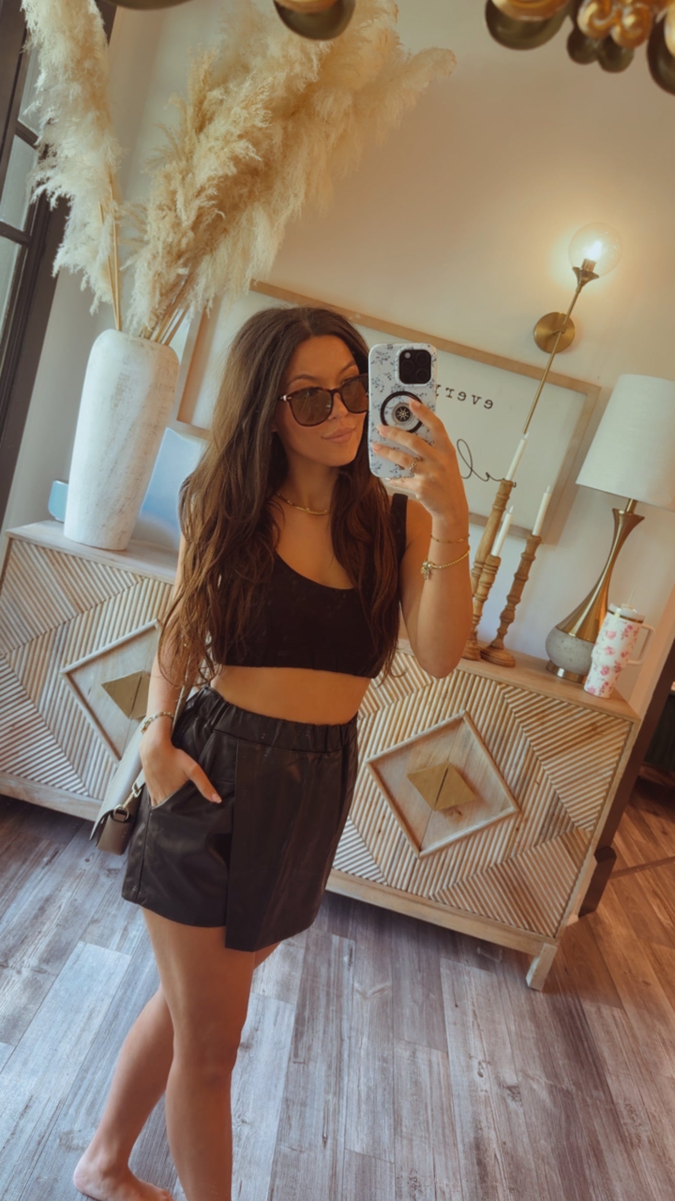 Sassy Faux Leather Skort