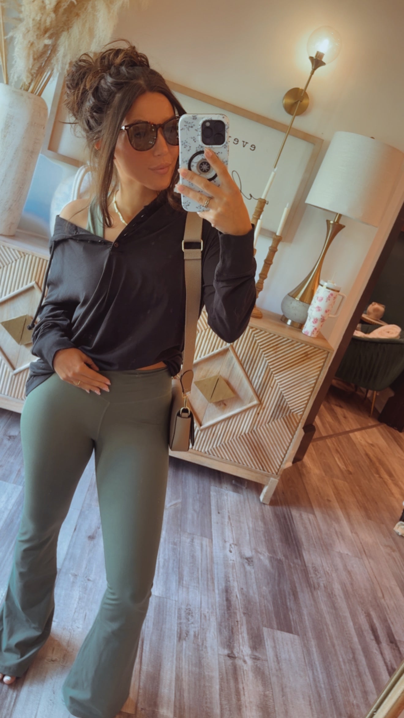 Ultra Soft Black  Lounge Long Sleeve Top