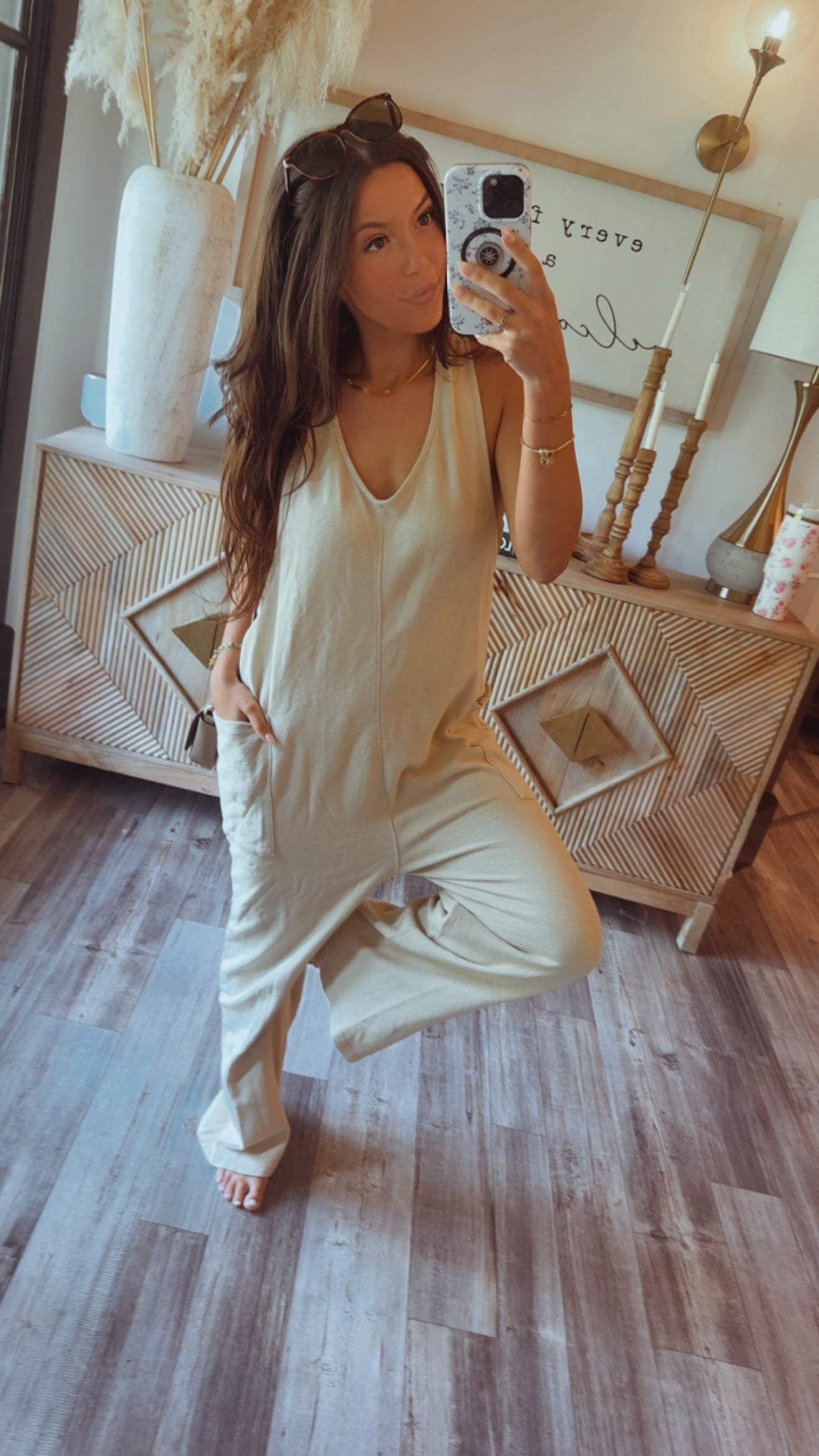 Chic Taupe Loose Fit Jumpsuit