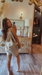 Chic Natural Loose Fit Scoop Neck  Jumpsuit