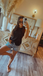 Black Loose Fit Sleeveless Top