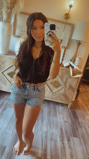 Black Loose Fit Chic Sporty Top
