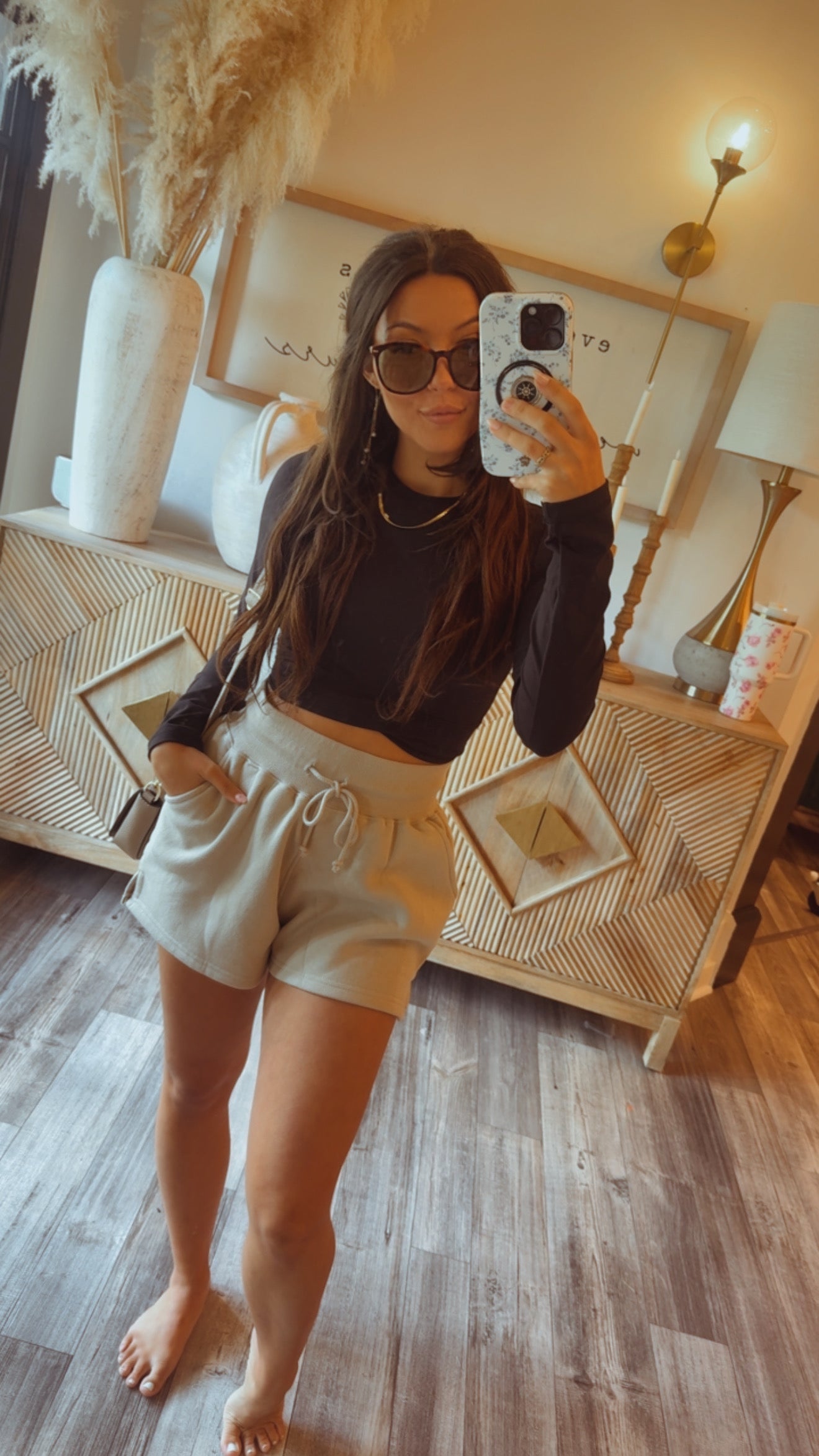 Black Cross Over Long Sleeve Top