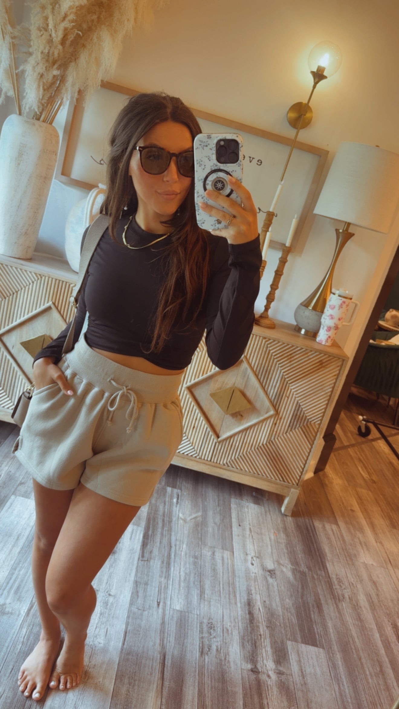 Black Cross Over Long Sleeve Top