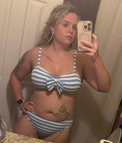 "The Harper" Bella Neane Custom Blue and White Stripe Bikini Bottom
