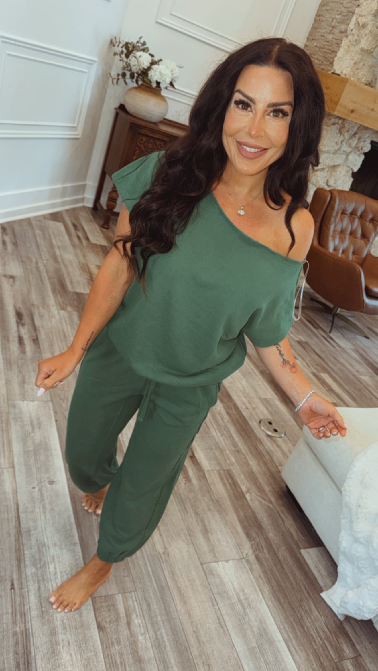 Rae Mode Kelly Green Athletic Cuffed Joggers