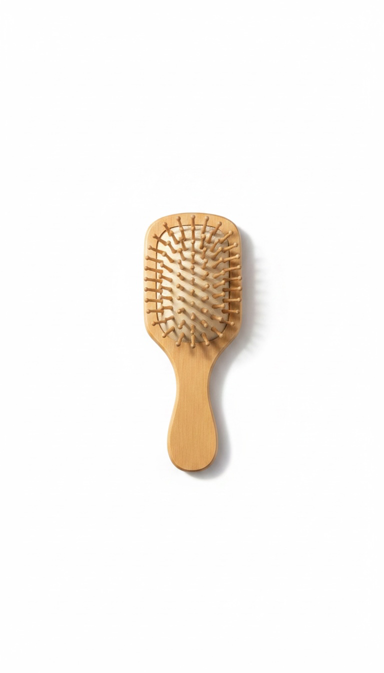 Tan Wooden Detangle Hair Brush