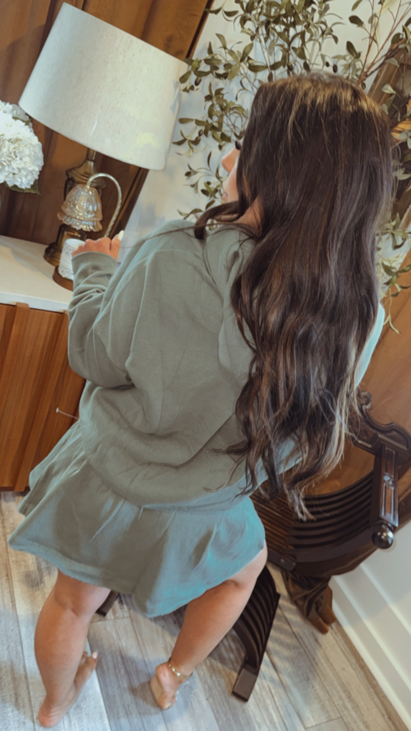 Elder Green Cotton Hoodie and Shorts Set