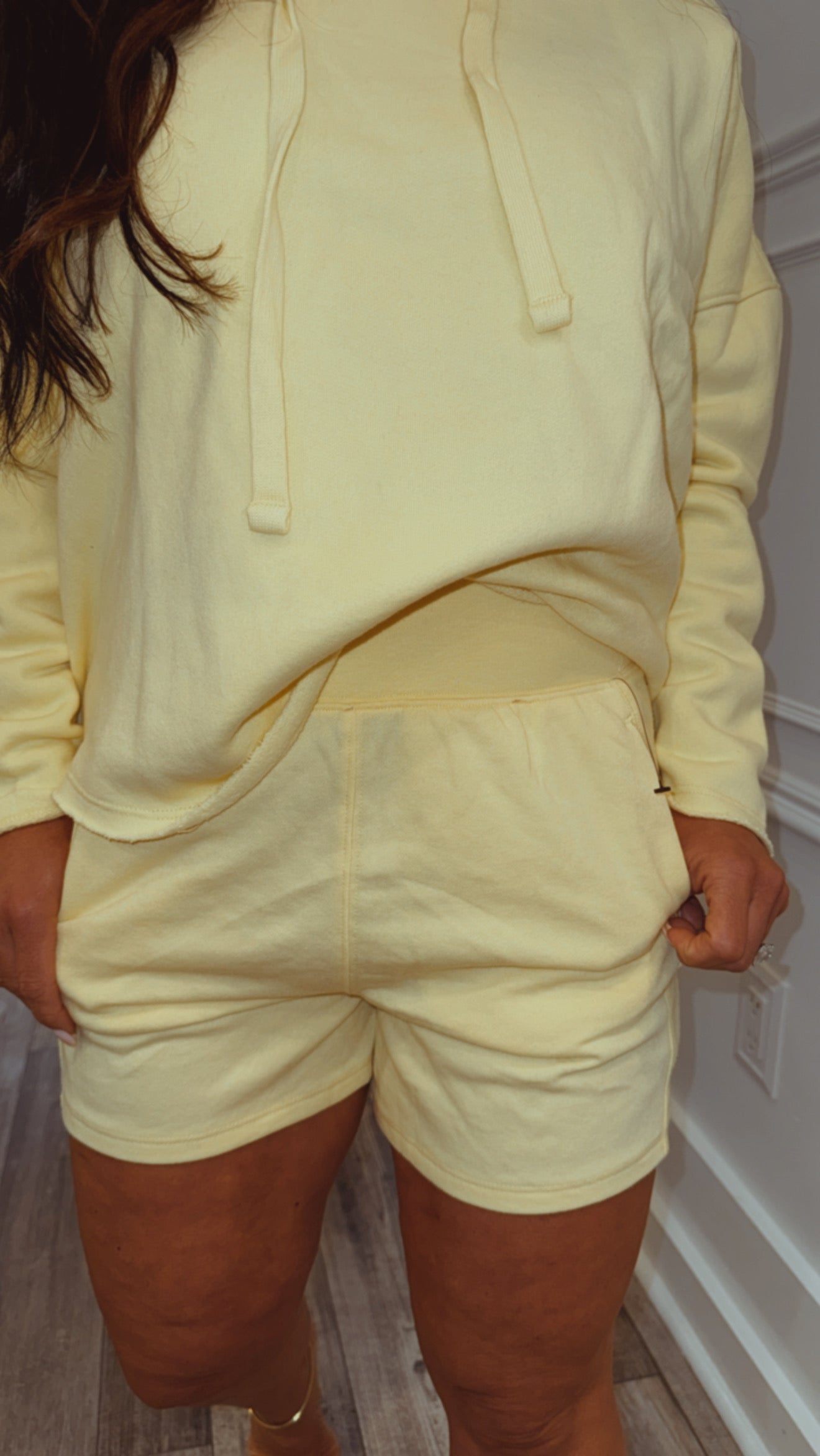 Soft Lightweight Yellow Terry Lounge Shorts