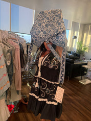Large Blue and White Floral Weekender Bag POL