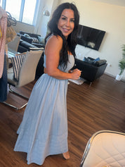 Stitch and Co CreamDenim Blue Open Back Tank Dress