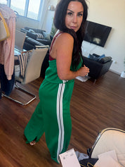Stitch and Co Green and White Chic Jumpsuit