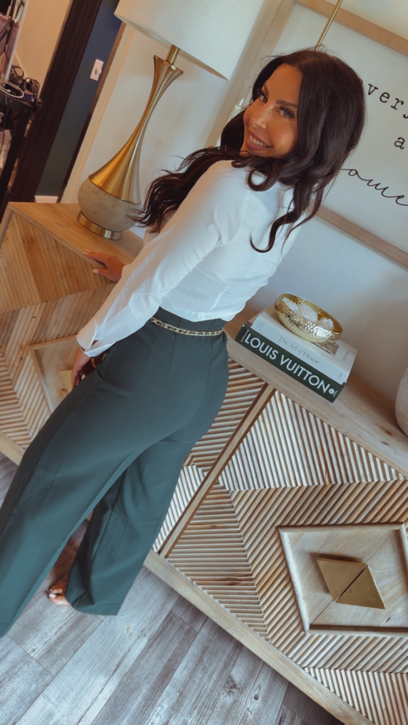 White Slim Fit Button Up Long Sleeve Top