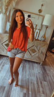 Lightweight Ultra Soft Coral Collared Top