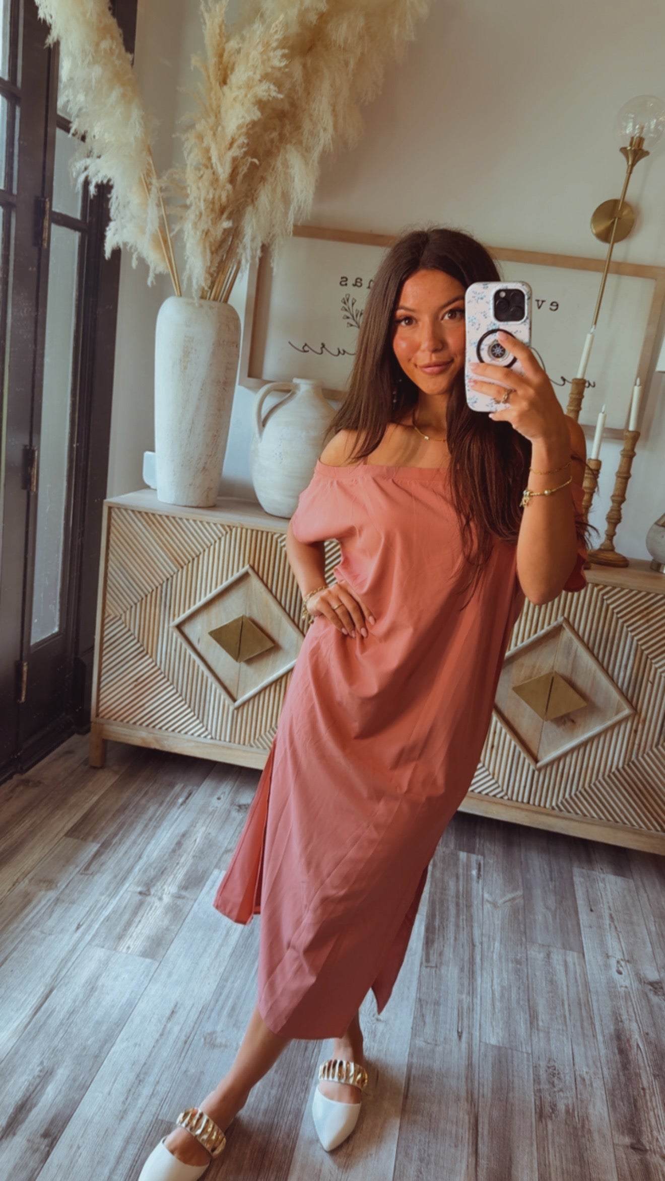 Mauve Cold Shoulder Maxi Dress
