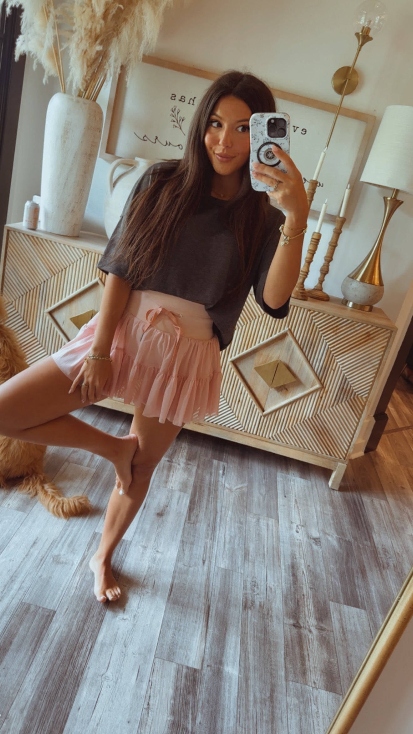 Athletic Sassy Light Pink Twirl Skort