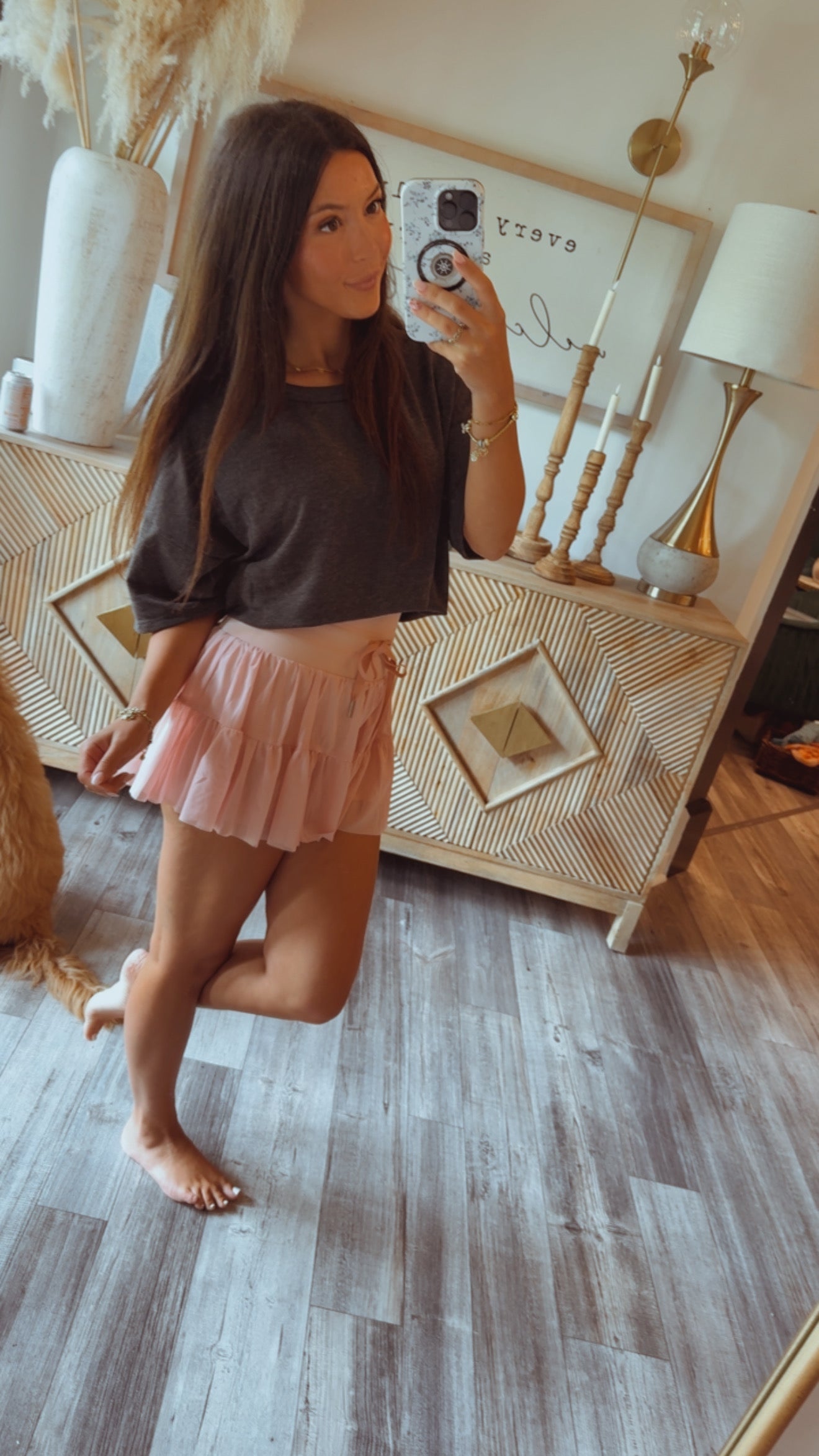 Athletic Sassy Light Pink Twirl Skort