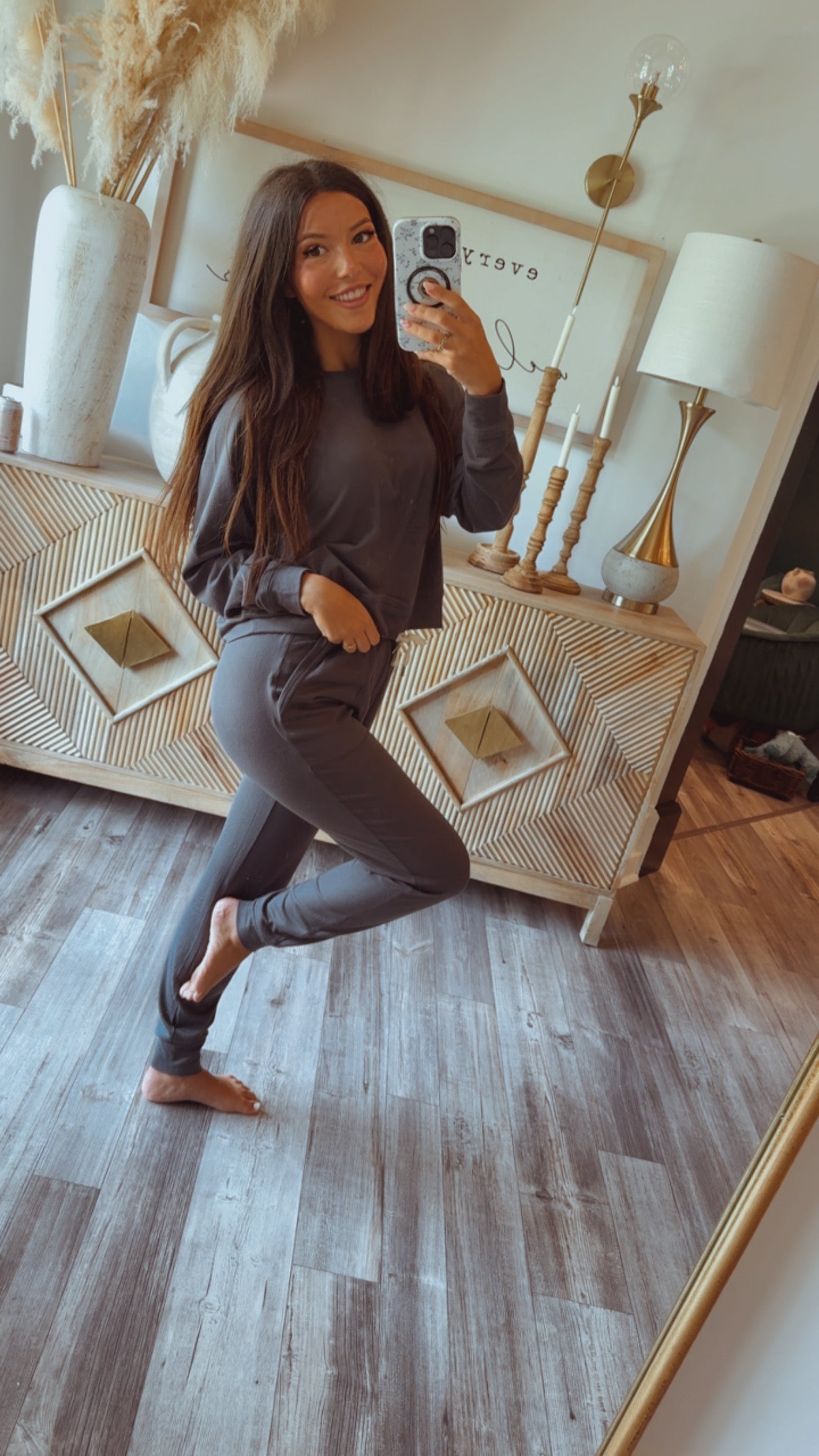 Ash Grey Luxe Ultra Soft Long Sleeve Top