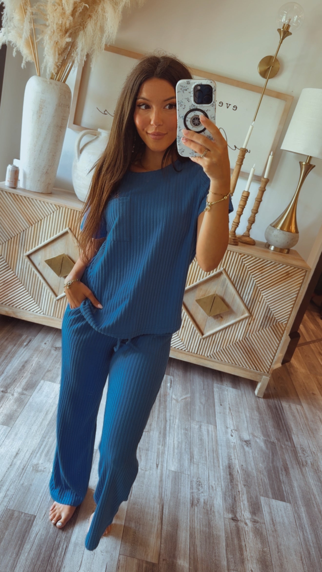 Royal Blue Soft Ribbed Top