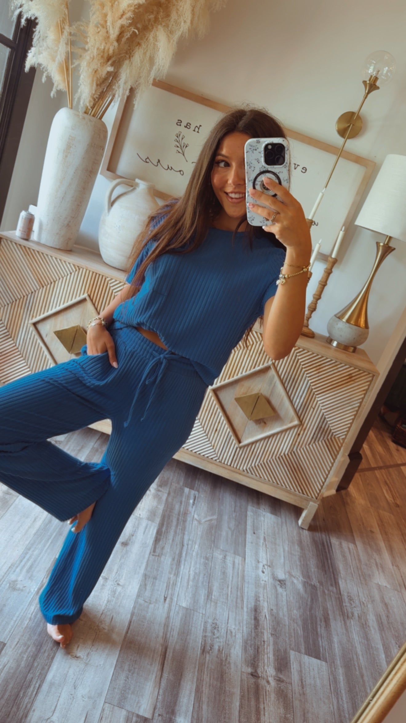 Royal Blue Soft Ribbed Top