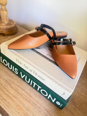 Cognac And Black Strap Corky Flats