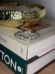 Silver And Crystal Buckle Inspired Bangle