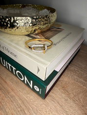 Gold and Crystal Horse Bit Bangle