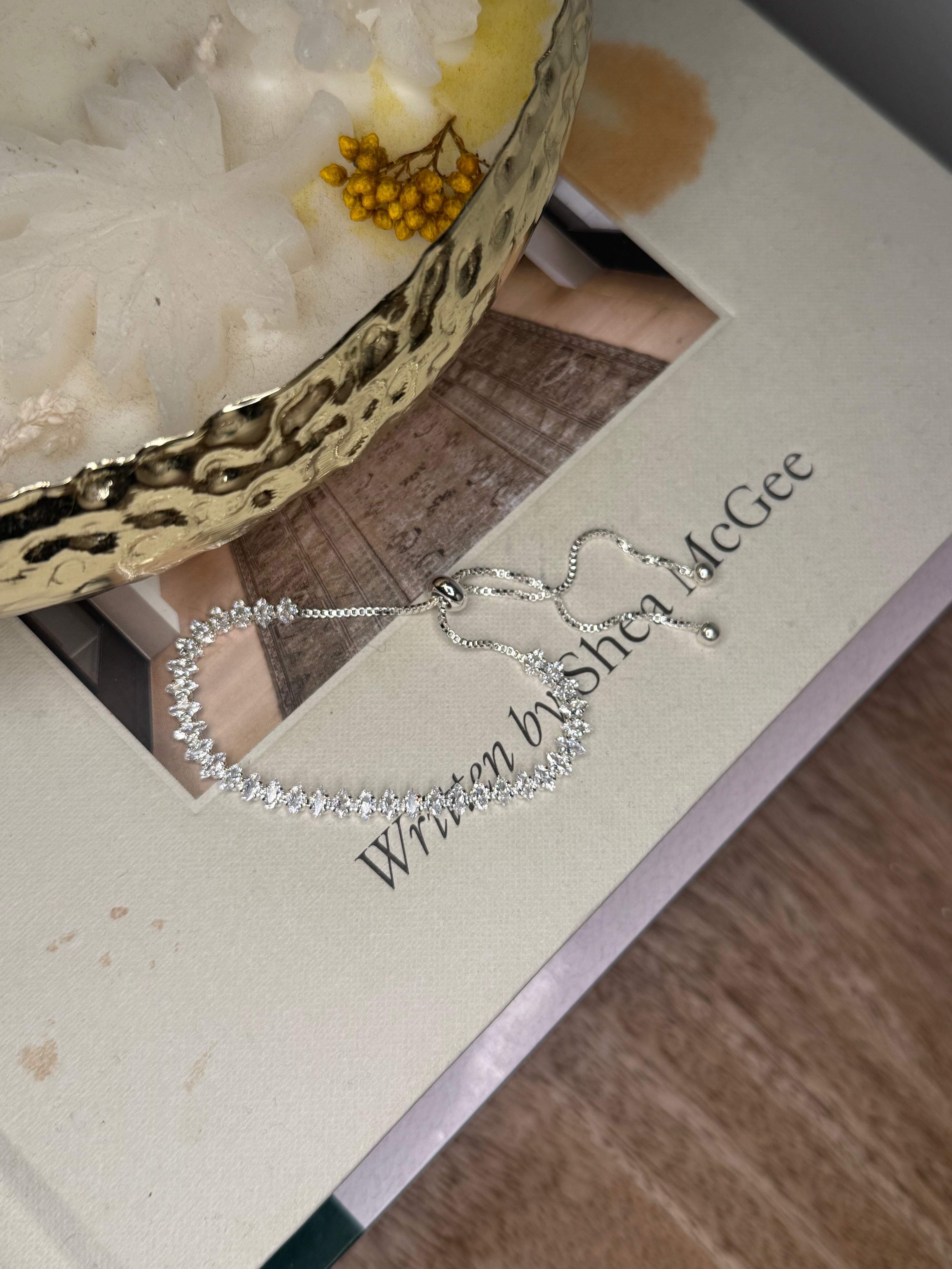 Silver and Crystal Tennis Bracelt