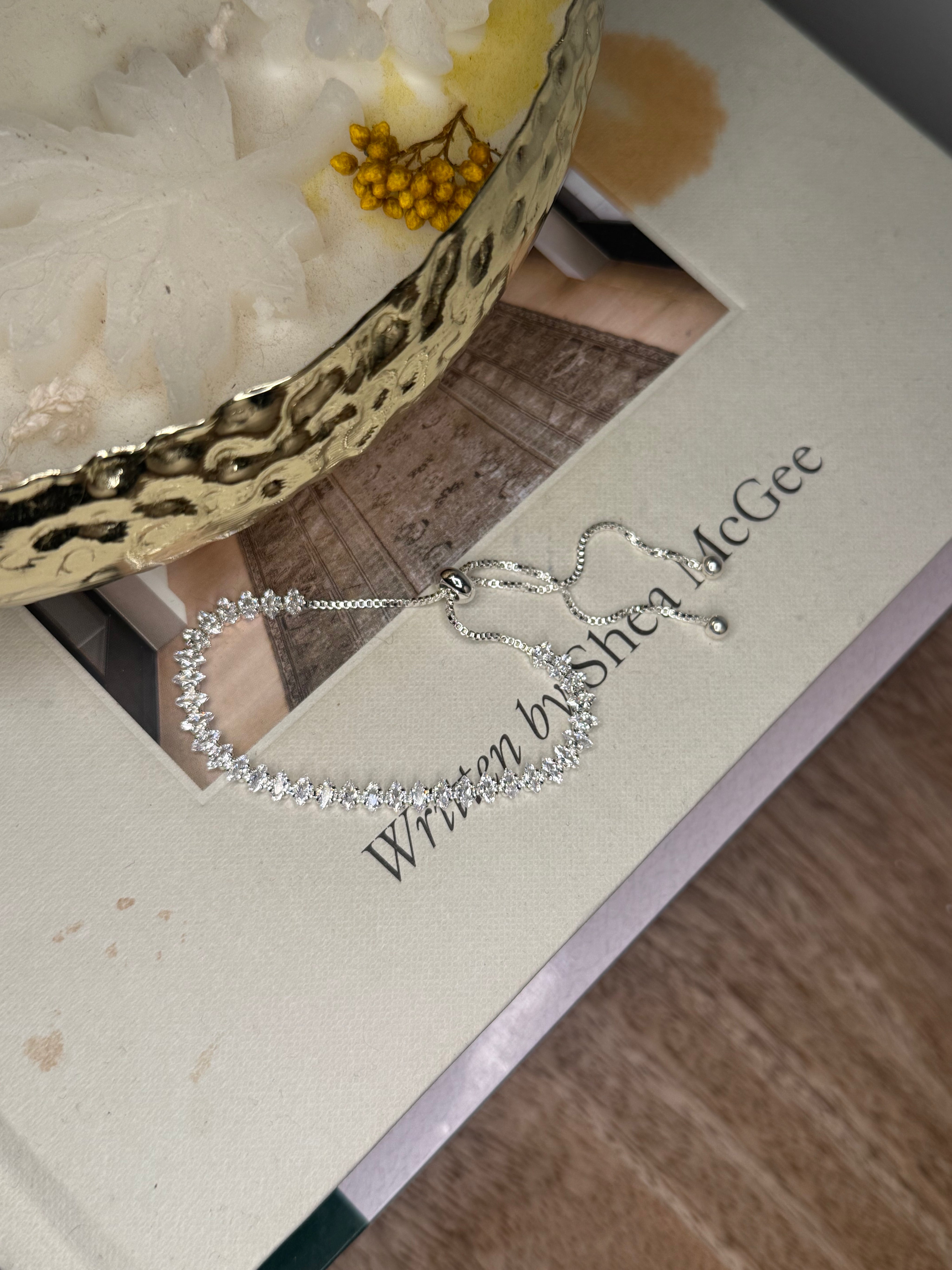 Silver and Crystal Tennis Bracelt
