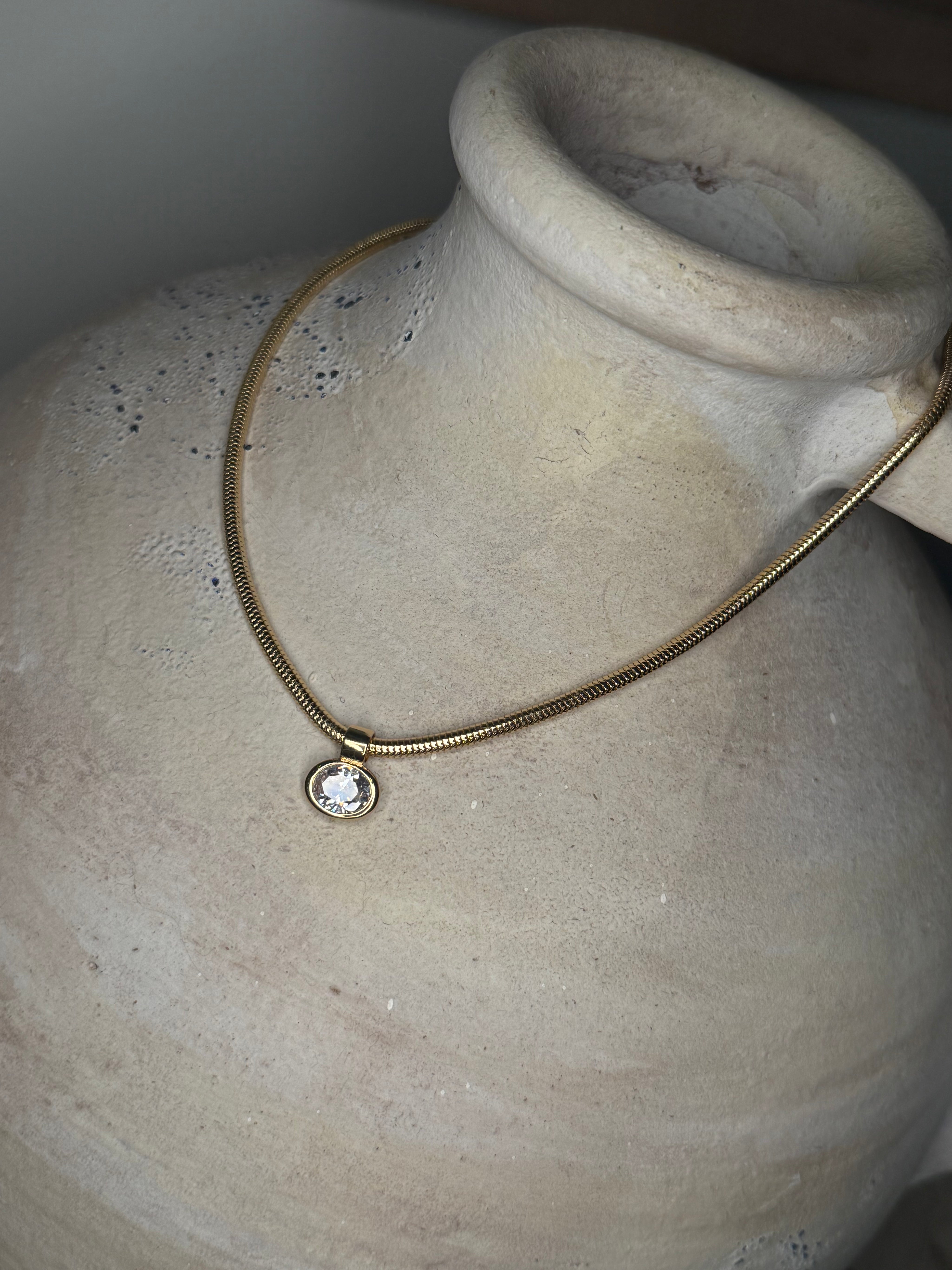 Gold Crystal Pendant Necklace