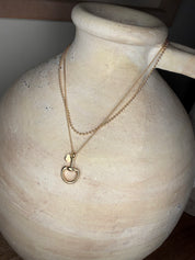 Gold Inpsired Horsebit  Double Chain Necklace