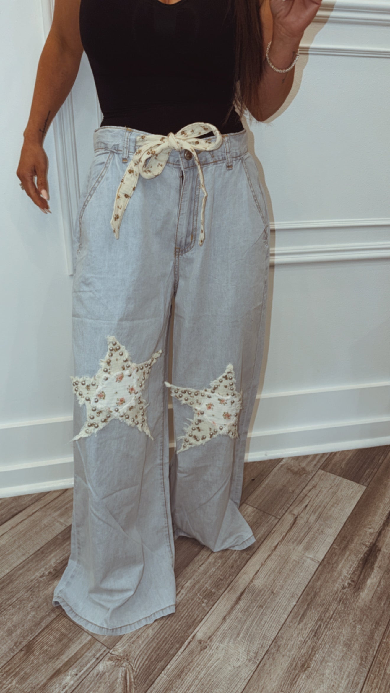 POL Denim and Stary High rise Star Pants