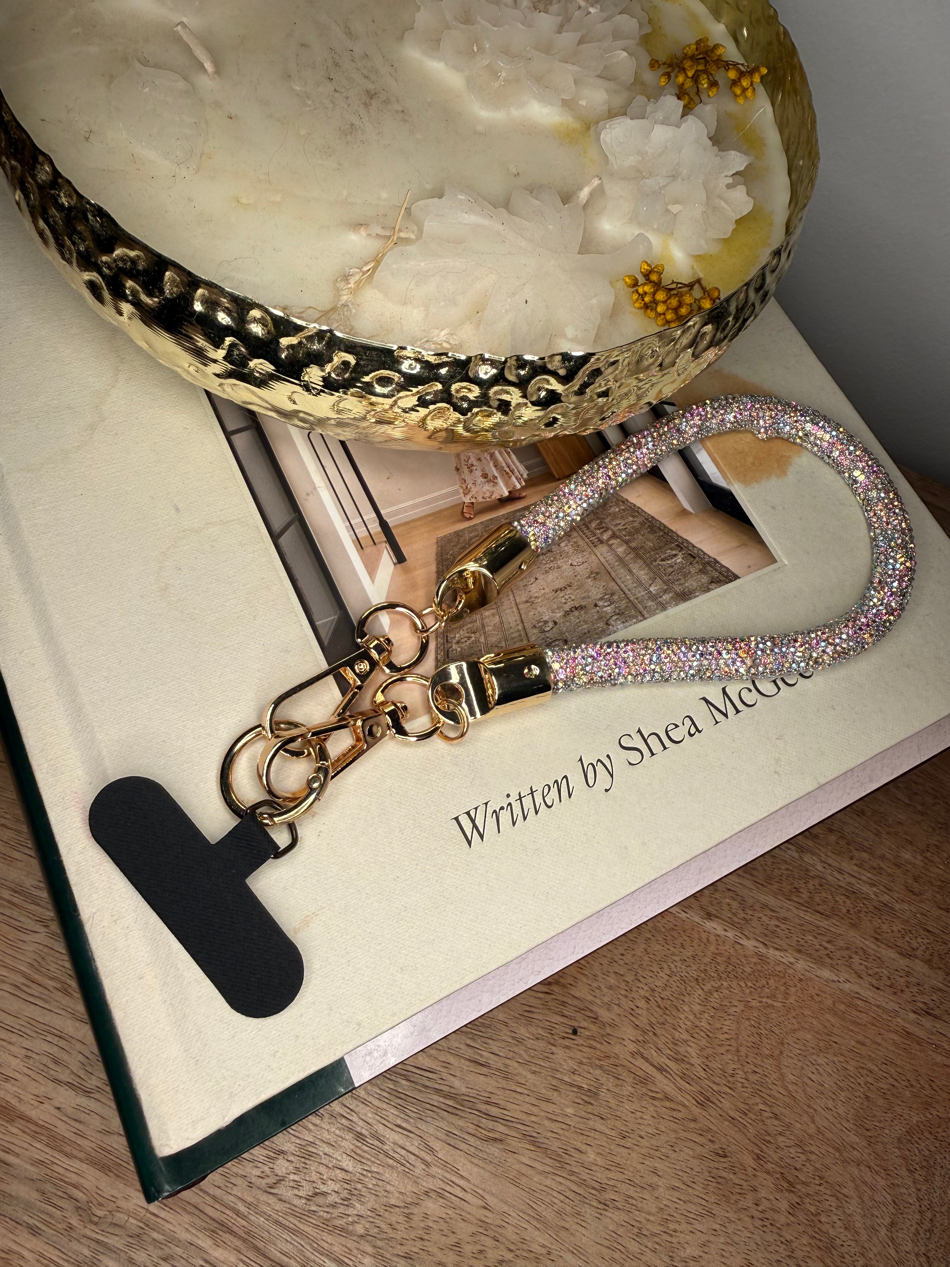 Crystal AB Phone Chain Wristlet