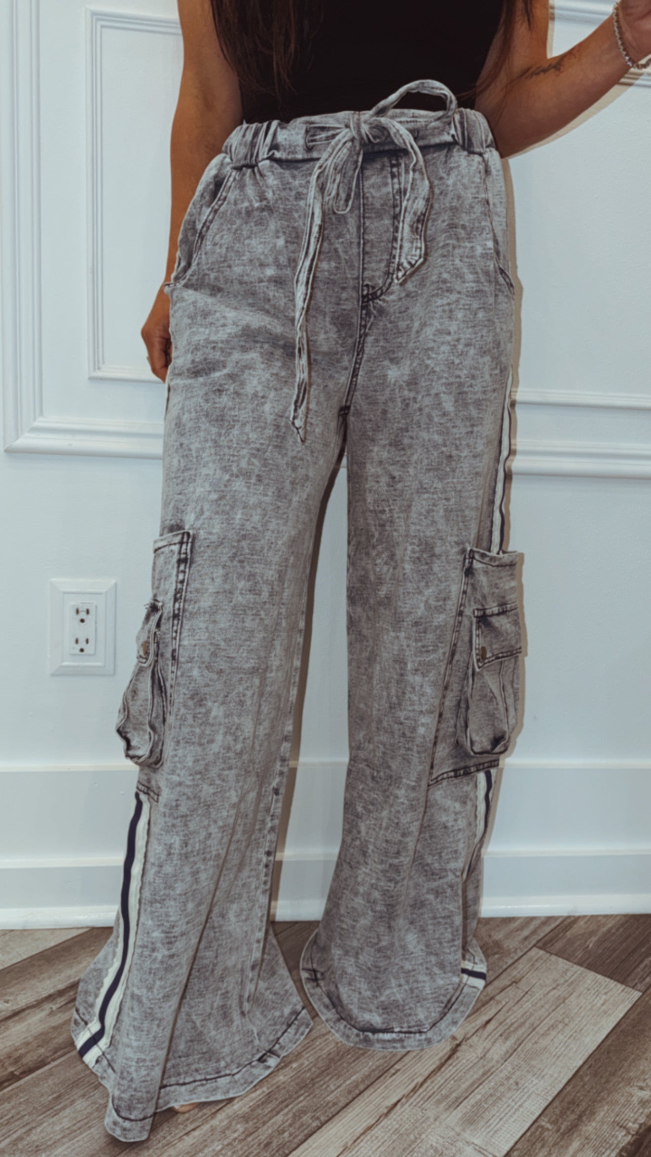 POL Denim Dual Cargo Terry Pants