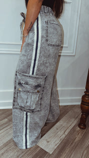 POL Denim Dual Cargo Terry Pants