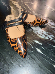 Leopard And Black Strap Corky Flats
