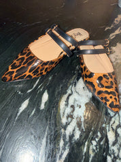 Leopard And Black Strap Corky Flats