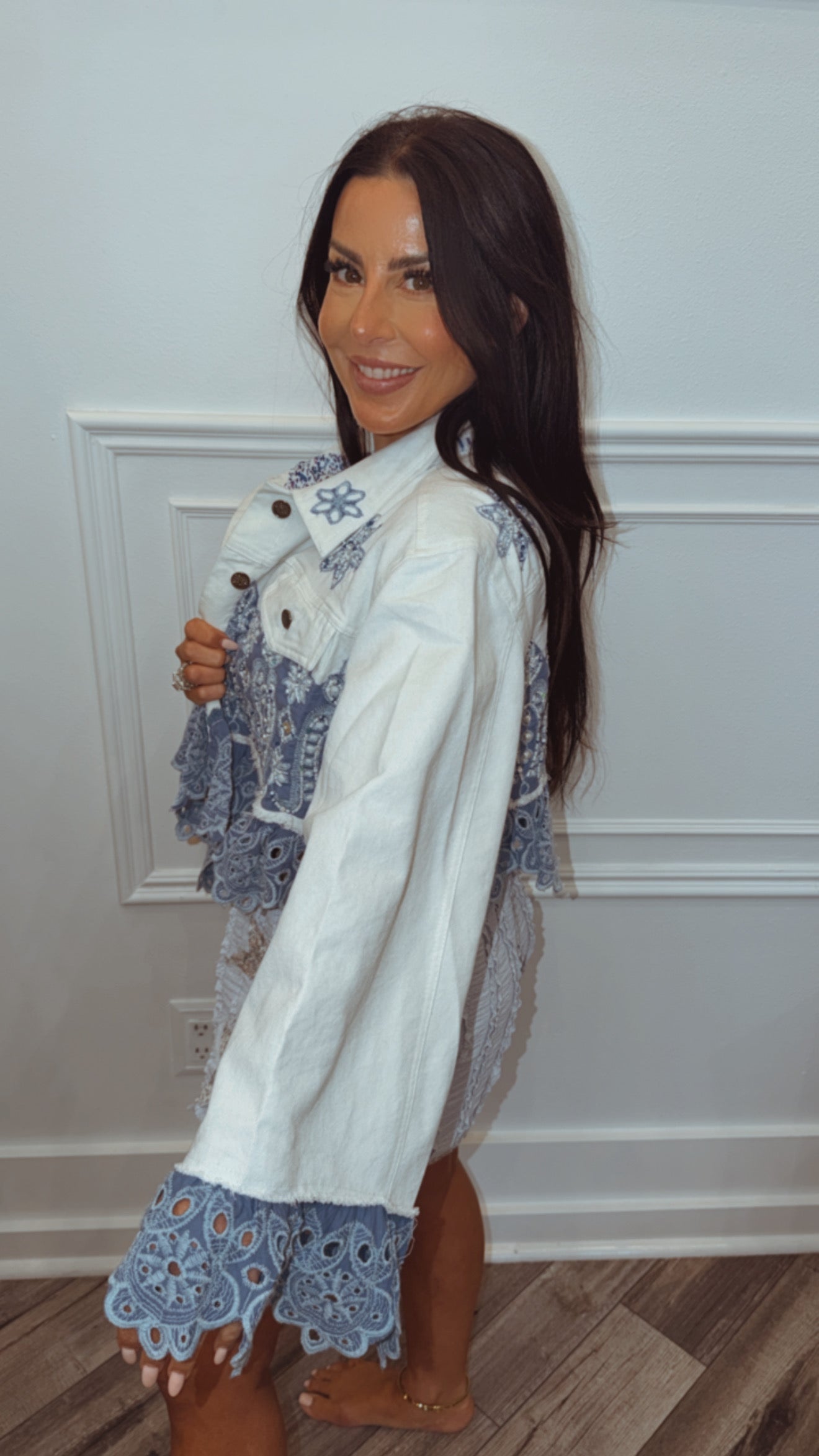 POL Ivory and Blue Jacket