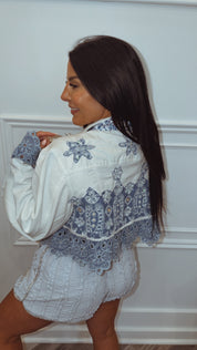POL Ivory and Blue Jacket
