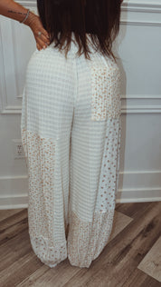 POL Loose Fit Natural and Floral Joggers