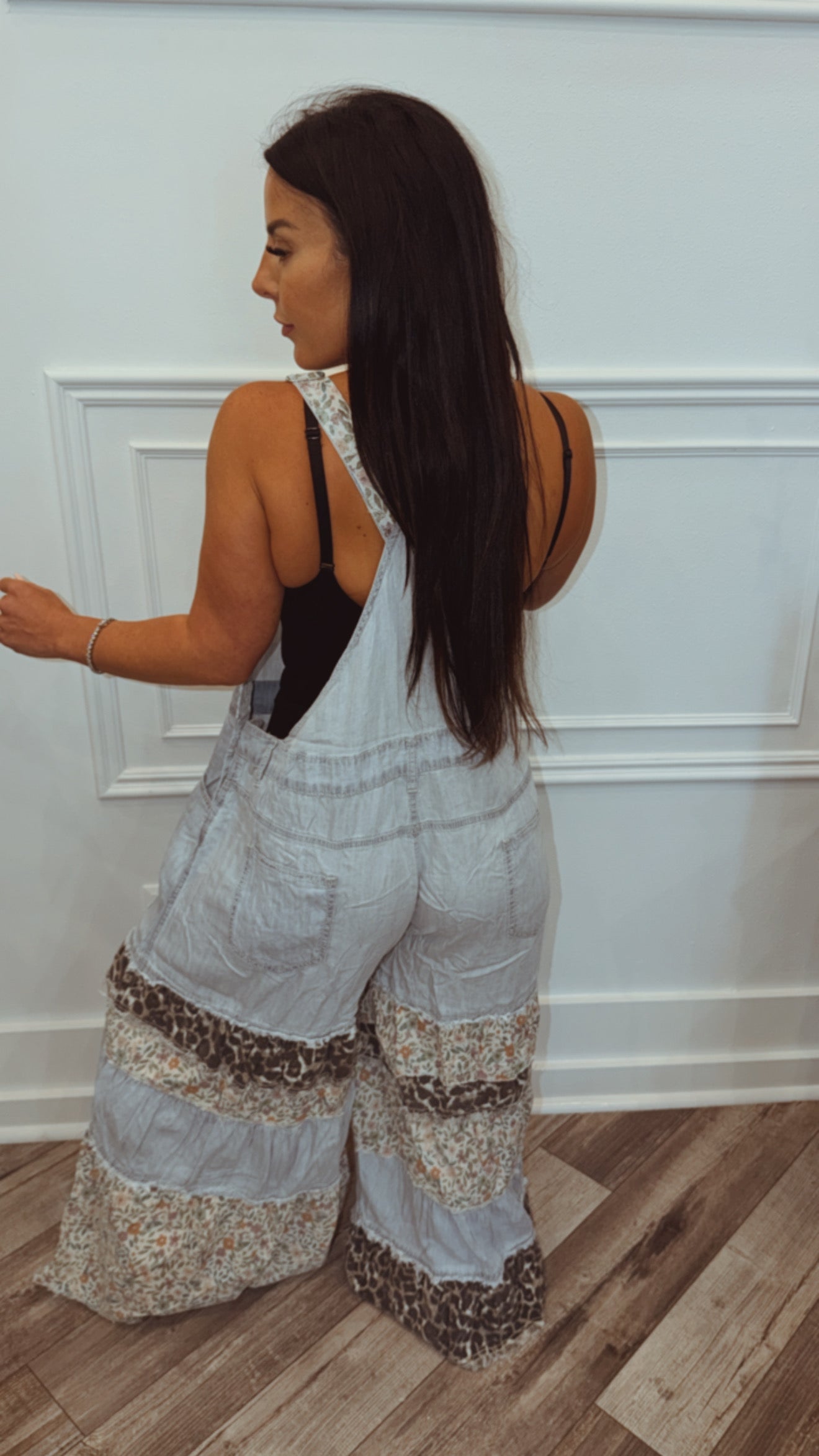 POL Denim And Patchwork Chic Overalls