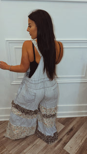 POL Denim And Patchwork Chic Overalls