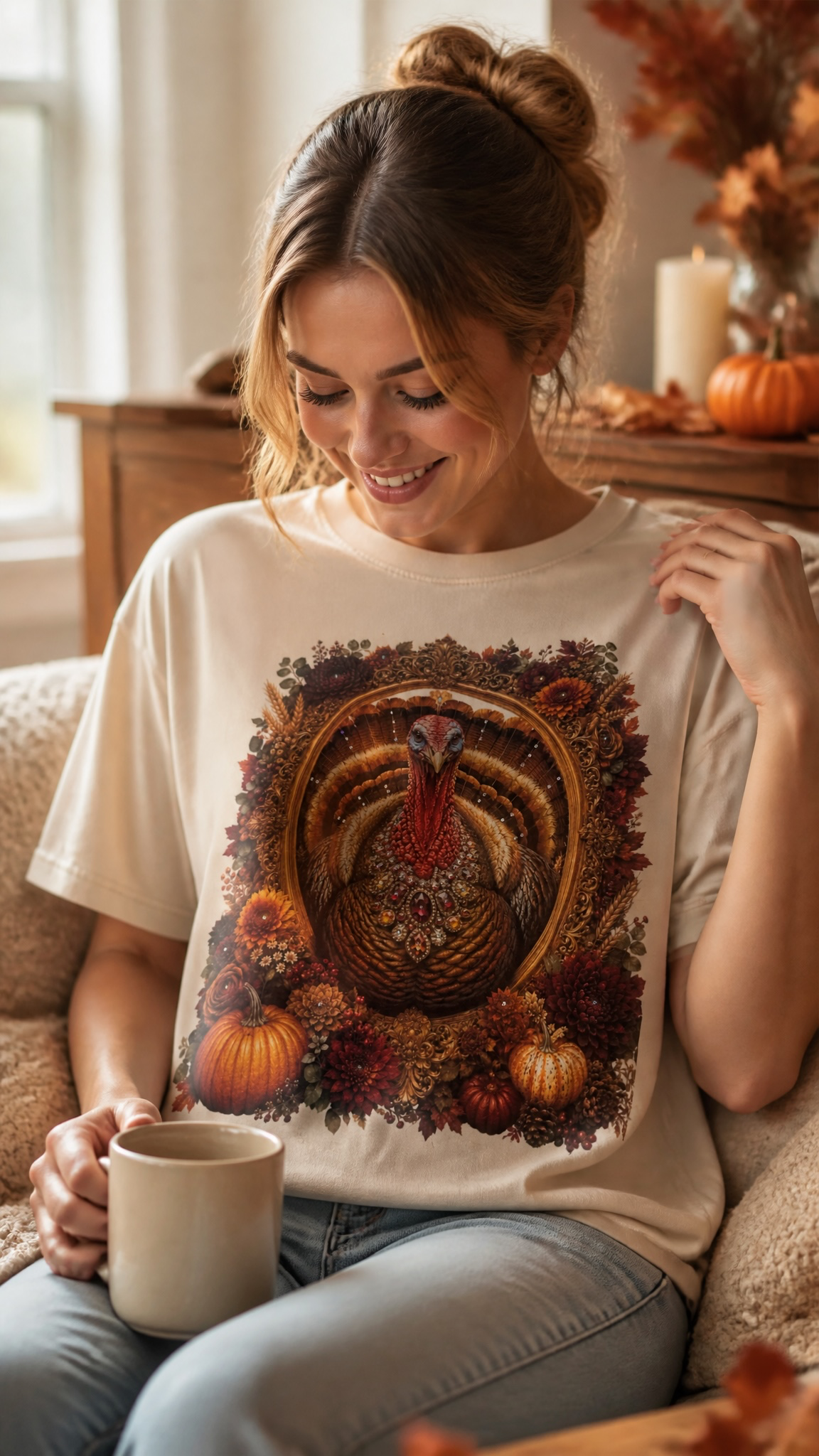Turkey Bling Graphic Top