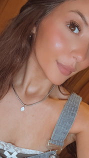 Silver Tear Drop Pendnat Necklace