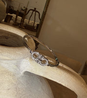 Silver and Crystal Horshoe Bangle