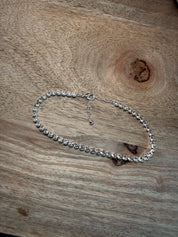 Silver And Sparkle Studded Anklet