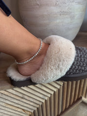 Silver And Sparkle Studded Anklet